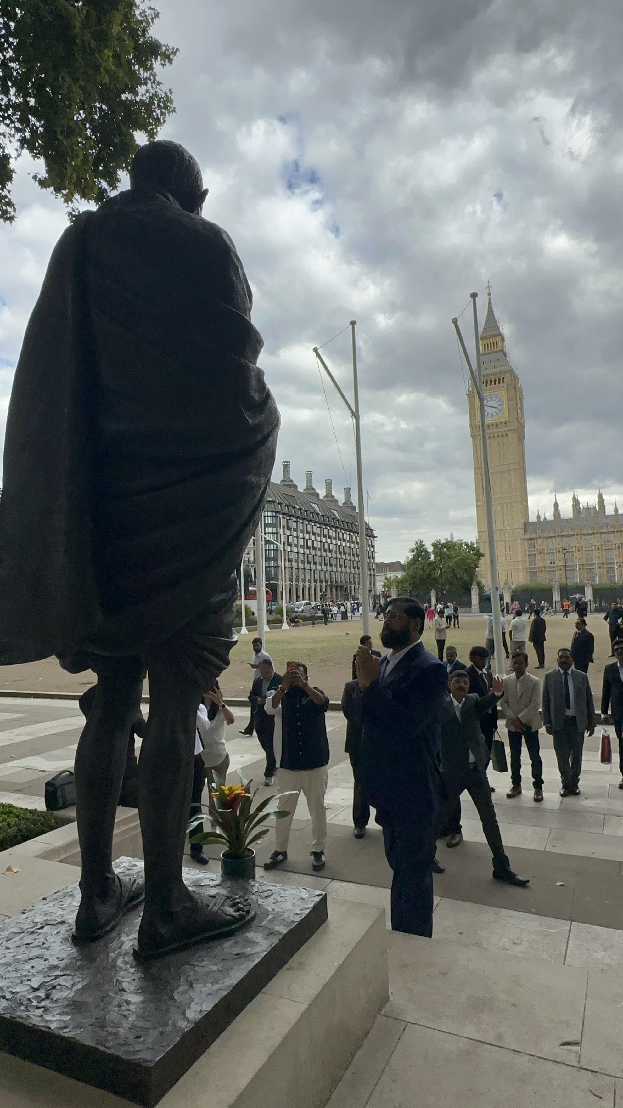 Eknath Shinde at Westminster during his London visit for the UKABC parliamentary programme